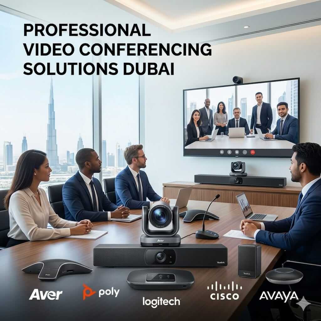 Professional video conferencing solutions with cameras and speakerphones in Dubai UAE